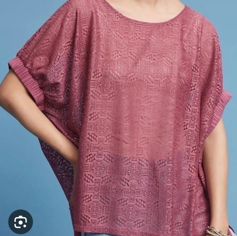 Anthropology Akemi Kin Lace Bolman Sleeve XS/S Lagenlook Boho Feminine